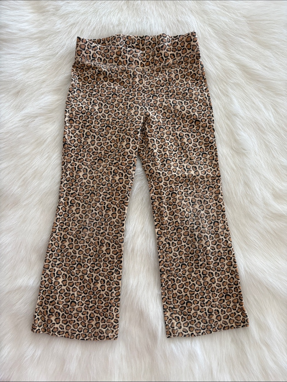 Leopard Print Kids Flared Bottoms - Brown